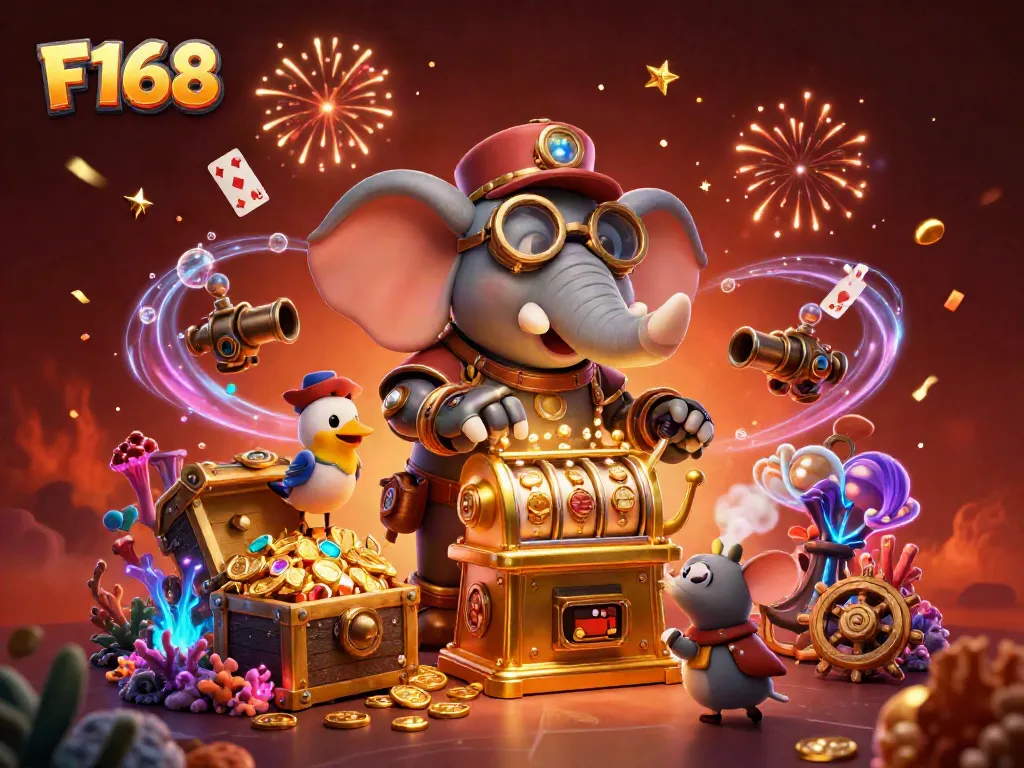 Engage with F168's thrilling gaming experience through an advanced steampunk theme.